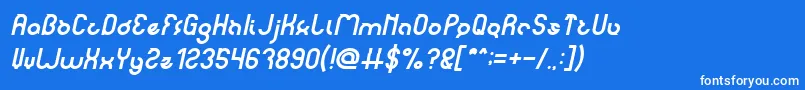 Czcionka noakatz Italic – białe czcionki na niebieskim tle