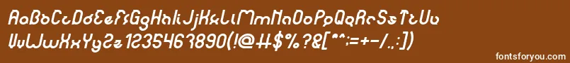 Czcionka noakatz Italic – białe czcionki na brązowym tle