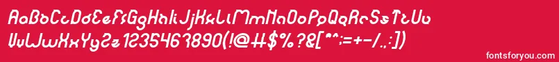 Fonte noakatz Italic – fontes brancas em um fundo vermelho