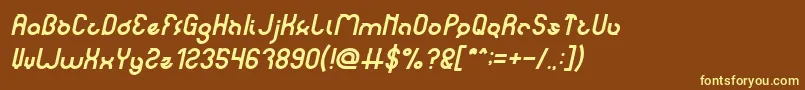 Шрифт noakatz Italic – жёлтые шрифты на коричневом фоне