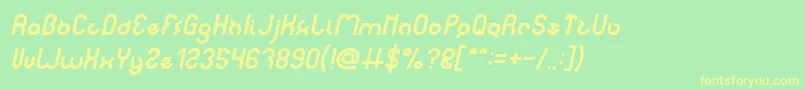 noakatz Italic Font – Yellow Fonts on Green Background
