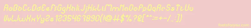 noakatz Italic Font – Yellow Fonts on Pink Background
