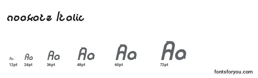 Größen der Schriftart Noakatz Italic