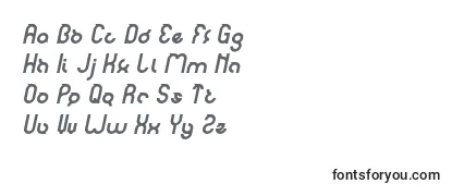 Überblick über die Schriftart Noakatz Italic