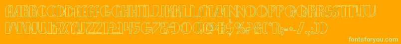 Nathanbrazilshadow-Schriftart – Grüne Schriften auf orangefarbenem Hintergrund