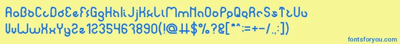 noakatz Light Font – Blue Fonts on Yellow Background