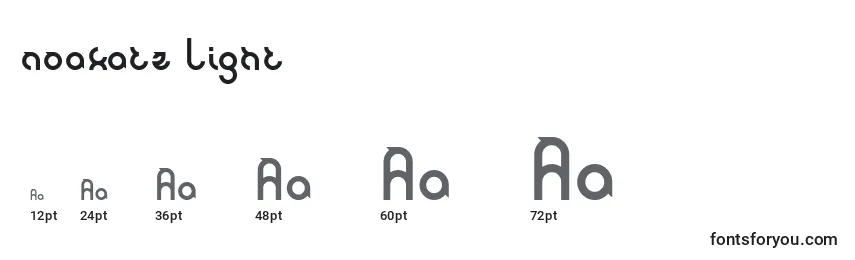 Размеры шрифта Noakatz Light