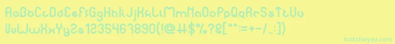 noakatz Font – Green Fonts on Yellow Background