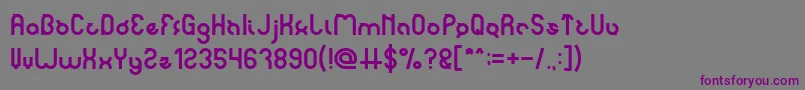 フォントnoakatz – 紫色のフォント、灰色の背景