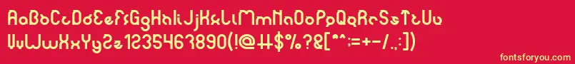 フォントnoakatz – 黄色の文字、赤い背景