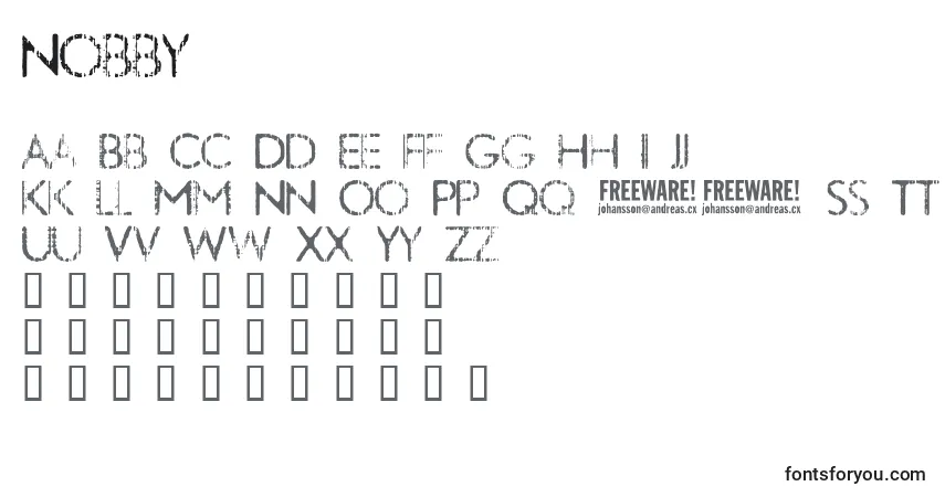 Czcionka Nobby    (135662) – alfabet, cyfry, specjalne znaki