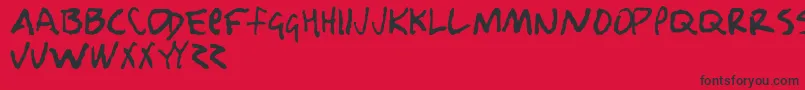 Fonte Nobody Loves Me – fontes pretas em um fundo vermelho