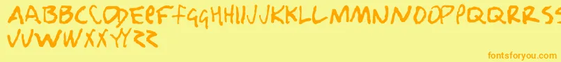 Więcej informacji o czcionce Nobody Loves Me Czcionka Nobody Loves Me – pomarańczowe czcionki na żółtym tle
