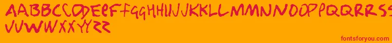 Nobody Loves Me Font – Red Fonts on Orange Background