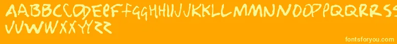 Fonte Nobody Loves Me – fontes amarelas em um fundo laranja