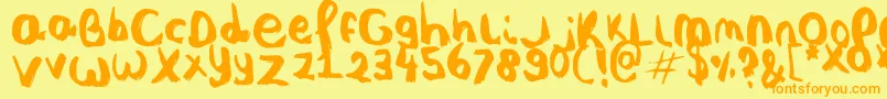 Nobody s Perfect Font – Orange Fonts on Yellow Background
