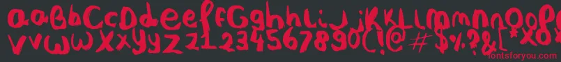 フォントNobody s Perfect – 黒い背景に赤い文字