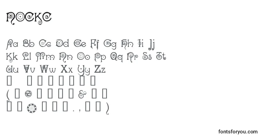 A fonte NOCKC    (135666) – alfabeto, números, caracteres especiais