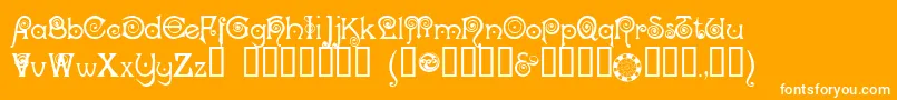 NOCKC   -Schriftart – Weiße Schriften auf orangefarbenem Hintergrund