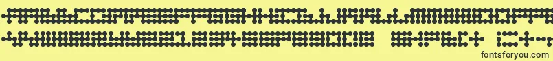 Node To Nowhere-fontti – mustat fontit keltaisella taustalla