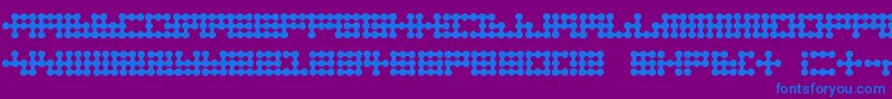 Fonte Node To Nowhere – fontes azuis em um fundo violeta