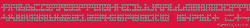 Node To Nowhere-fontti – harmaat kirjasimet punaisella taustalla