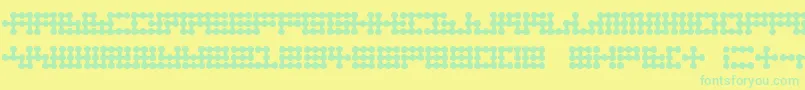 Node To Nowhere-fontti – vihreät fontit keltaisella taustalla