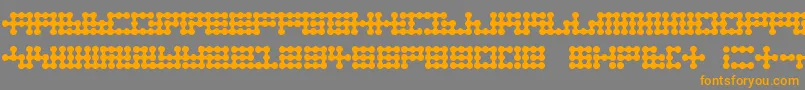 フォントNode To Nowhere – オレンジの文字は灰色の背景にあります。