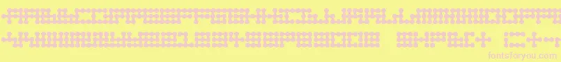 Node To Nowhere Font – Pink Fonts on Yellow Background