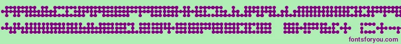 Fonte Node To Nowhere – fontes roxas em um fundo verde