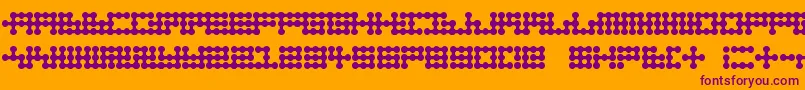 Node To Nowhere-Schriftart – Violette Schriften auf orangefarbenem Hintergrund
