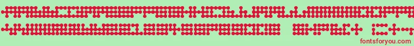 Node To Nowhere-fontti – punaiset fontit vihreällä taustalla