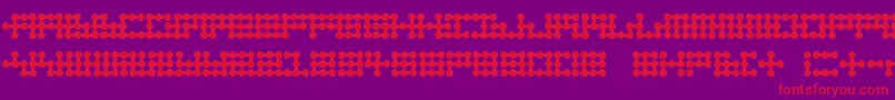 Fonte Node To Nowhere – fontes vermelhas em um fundo violeta