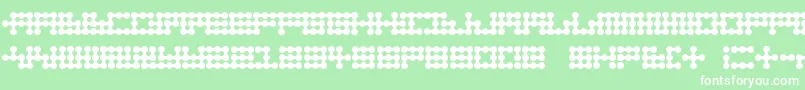 Node To Nowhere-fontti – valkoiset fontit vihreällä taustalla