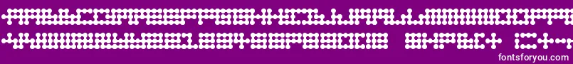 Node To Nowhere-fontti – valkoiset fontit violetilla taustalla