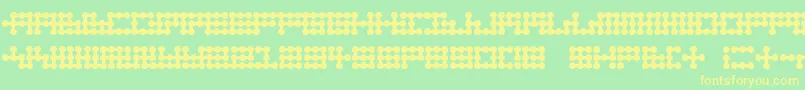 フォントNode To Nowhere – 黄色の文字が緑の背景にあります