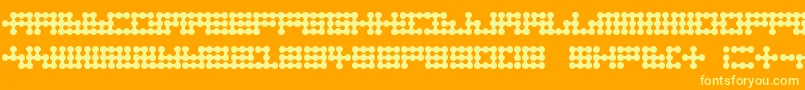 Шрифт Node To Nowhere – жёлтые шрифты на оранжевом фоне