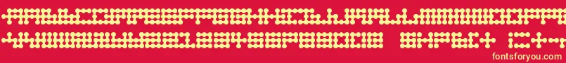 Node To Nowhere-fontti – keltaiset fontit punaisella taustalla