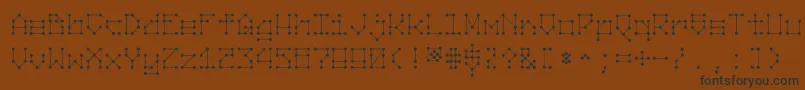 フォントNodes – 黒い文字が茶色の背景にあります