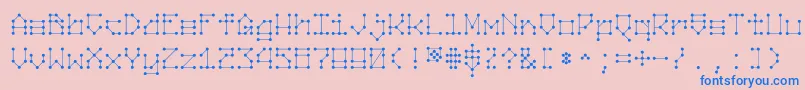 Nodes Font – Blue Fonts on Pink Background