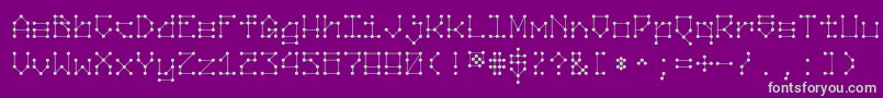 Nodes Font – Green Fonts on Purple Background