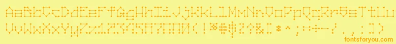 Nodes Font – Orange Fonts on Yellow Background