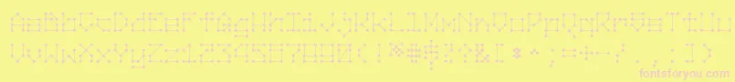 Nodes Font – Pink Fonts on Yellow Background