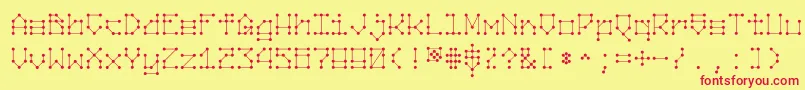 Nodes Font – Red Fonts on Yellow Background