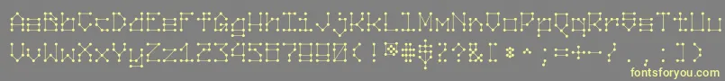 Nodes Font – Yellow Fonts on Gray Background