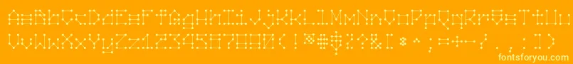 Nodes Font – Yellow Fonts on Orange Background