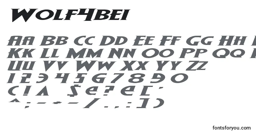 Czcionka Wolf4bei – alfabet, cyfry, specjalne znaki