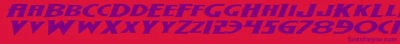 Wolf4bei-Schriftart – Violette Schriften auf rotem Hintergrund