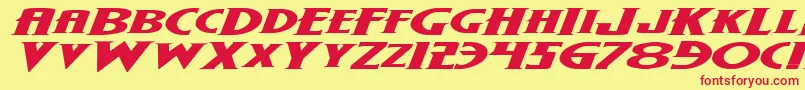 Wolf4bei Font – Red Fonts on Yellow Background