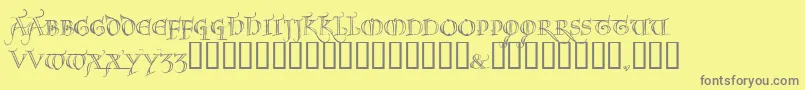 フォントNOEL     – 黄色の背景に灰色の文字